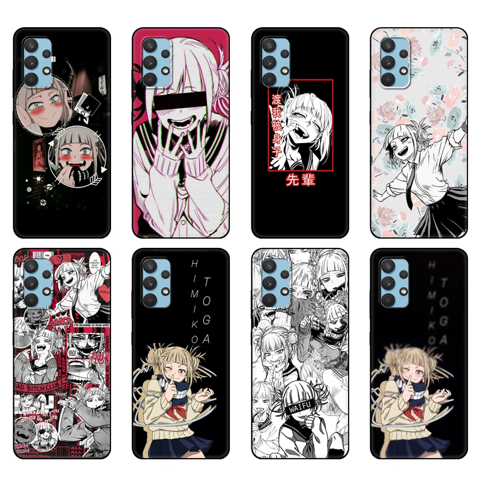 Черный чехол из ТПУ для Samsung galaxy A12 A22 A32 A42 A52 A72 4g 5g S21 PLUS, ультра задняя крышка аниме Himiko Toga Waifu