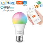 Лампа Tuya смарт-лампочка WiFi E27, совместимая с Alexa Google Home Tuya APP, таймер диммера для AC 100-240 в 7,5 Вт
