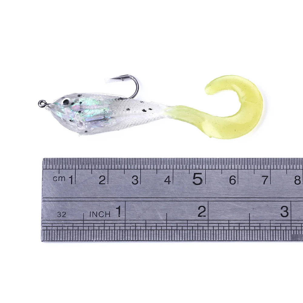 

5Pcs/lot 60mm Soft Baits Shad Soft Lure For Fishing Lure Bait lead coating curved tail pike Jig Carp Silicone Wobblers Tackle