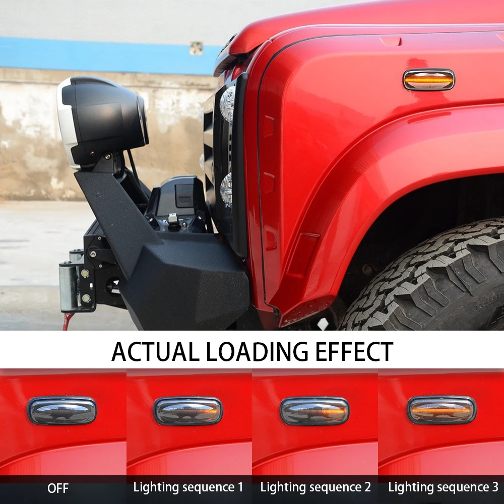 2Pcs Amber Dynamic Flowing LED Side Marker Light For Land Rover Discovery 2 1999-2004 Defender Freelander 1 2002-2005 | Автомобили и