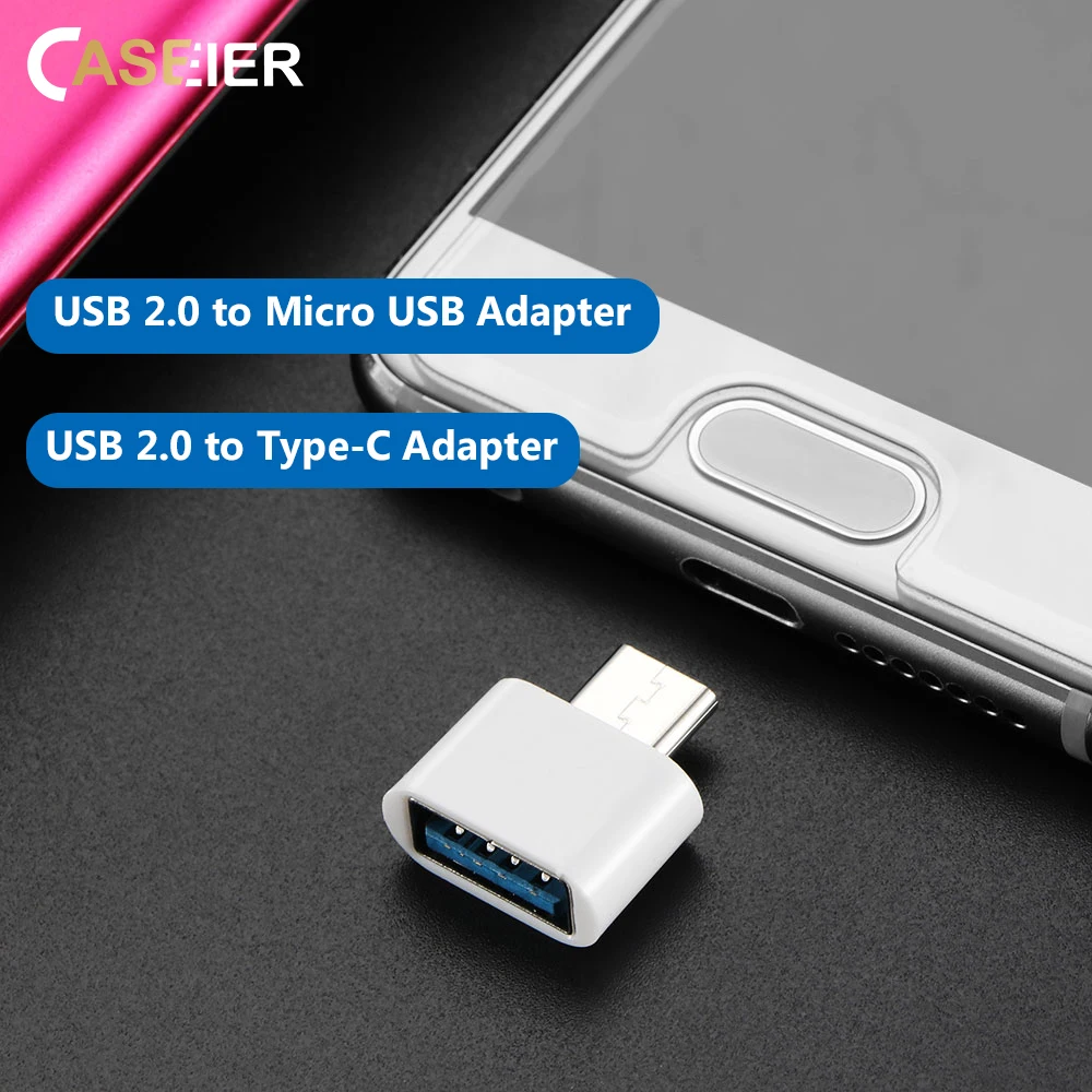 Адаптер CASEIER с USB 2 0 на Micro Тип C OTG для Huawei Samsung Xiaomi компьютера ноутбука Pad игровой