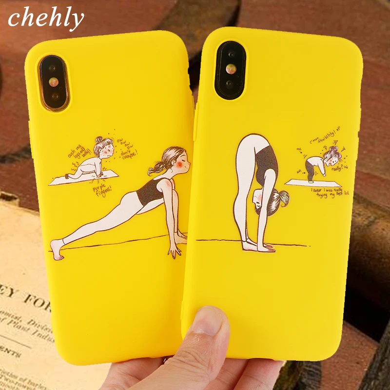 Забавный чехол для телефона Yoga girl iPhone X XR XS Max 8 7 6 S Plus чехлы красоты мягкий