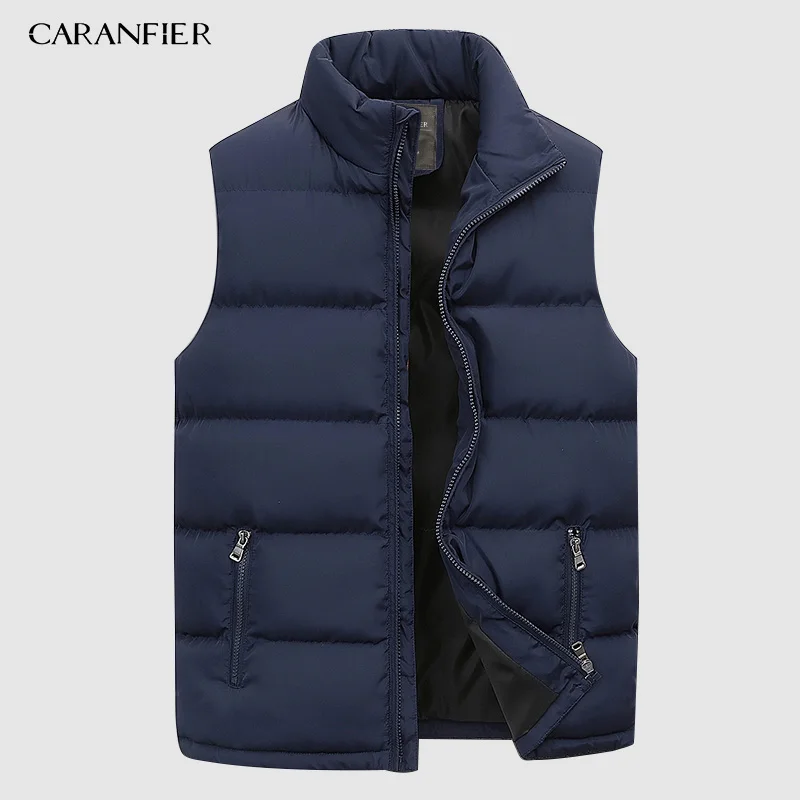 801 Vest Blue Мужская парка CARANFIER, Прямая поставка, модная мужская зимняя куртка, пальто с капюшоном, теплое мужское зимнее пальто, повседневное облегающее Мужское пальто - Цвет: 801 Vest Blue