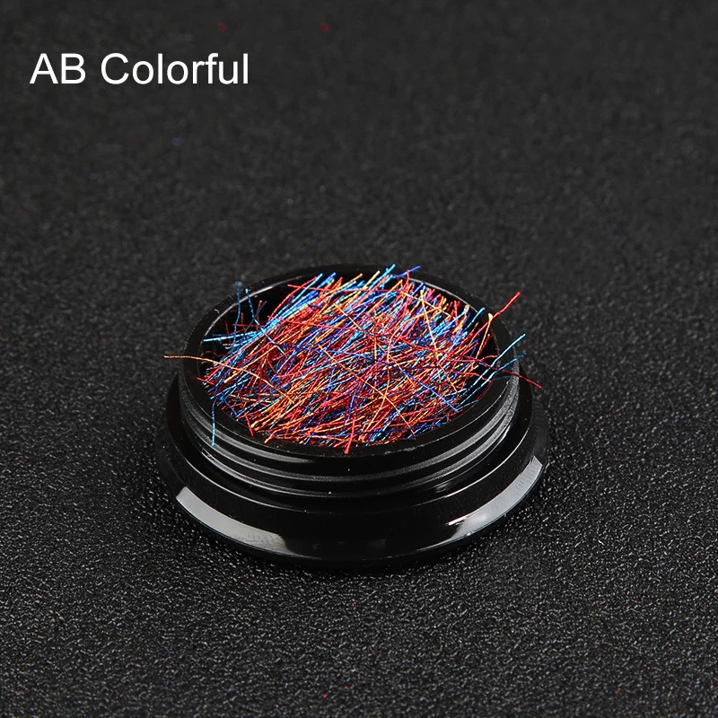 AB Colorful 1 коробка Многоцветный металлический блеск для ногтей линия для DIY ногтей магазин украшения Золотой Серебряный ноготь линия качество ногтей части для дизайна ногтей - Цвет: AB Colorful