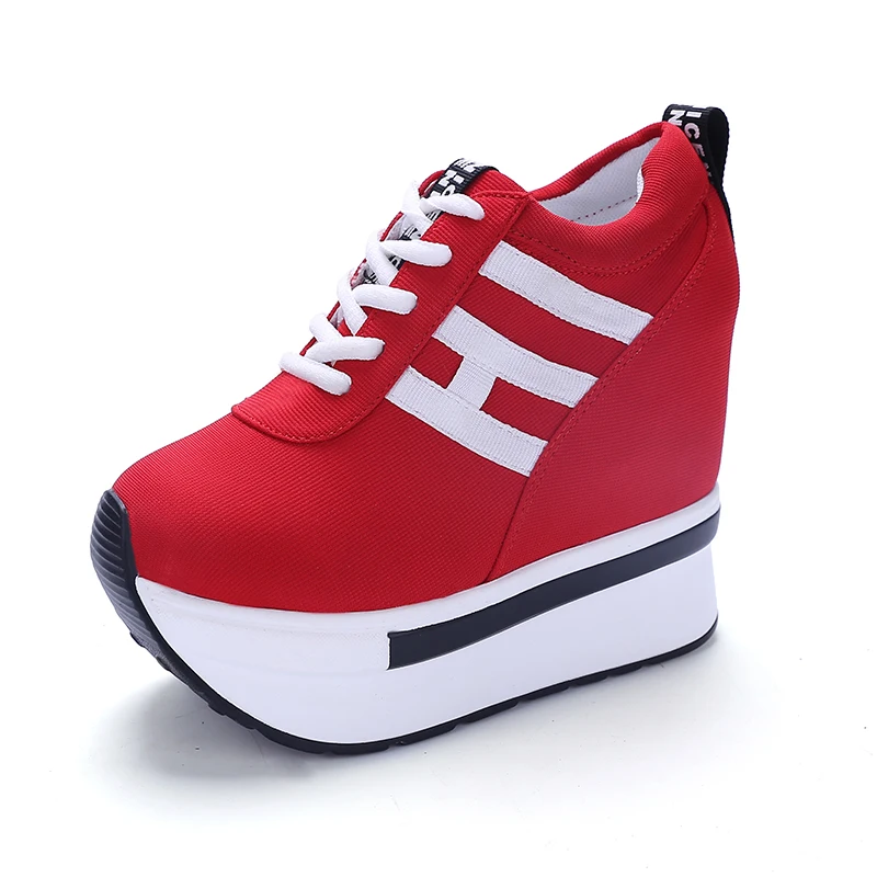 Кеды женские на платформе и каблуке повседневные холщовые туфли с