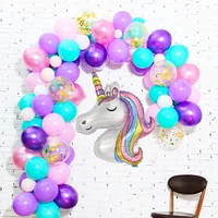 unicorn balloons arch garland kit pink purple number balloons for birthday decorations girls wedding baby shower party supplies