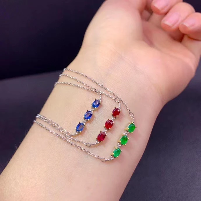 Новое модное красное рубиновое ожерелье Настоящее серебро 925 пробы Женское