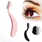 1 шт. розоваячерная складная стальная расческа для бровей, щетка для наращивания ресниц, профессиональная Полезная металлическая расческа, косметические инструменты для макияжа