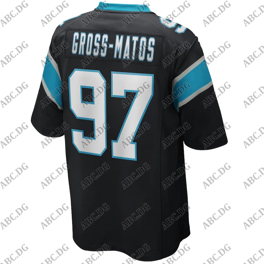 

Customized Stitch American Football Jersey Men Women Kid Youth Carolina Yetur Gross-Matos Black Game Jersey