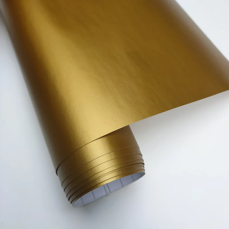 Бесплатная доставка Высококачественная Золотая матовая виниловая пленка 30 м/лот