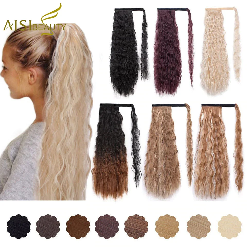 AISI BEAUTY, длинные кудрявые конский хвост, натуральные накладные волосы на заколках для женщин, накладные волосы, конский хвост, синтетические волосы