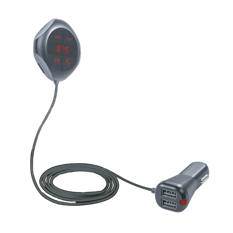 

6XDB Receiver Car FM Transmitter Bluetooth-compatible AUX Adapter Music Player for Home 3.5mm Jack AUX Audio Hands-Free Call