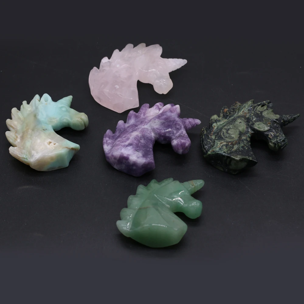 Hot Sale Natural Stone Decoration Horse-Shaped Artificial Ornament Bed-Room Garden Office Desk Car Ornaments