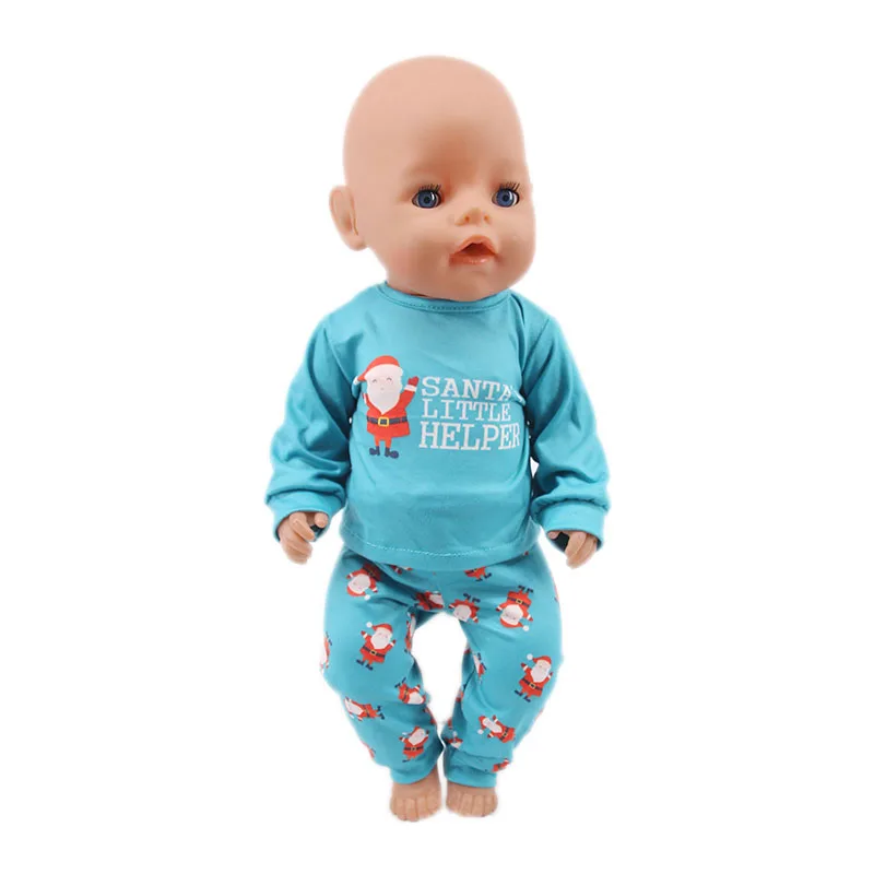 2 Pcs/set Christmas Pajamas Superheros Doll Clothes For 43Cm New Born Baby&18Inch American Doll Girls&New Logan Boy Baby Clothes images - 6
