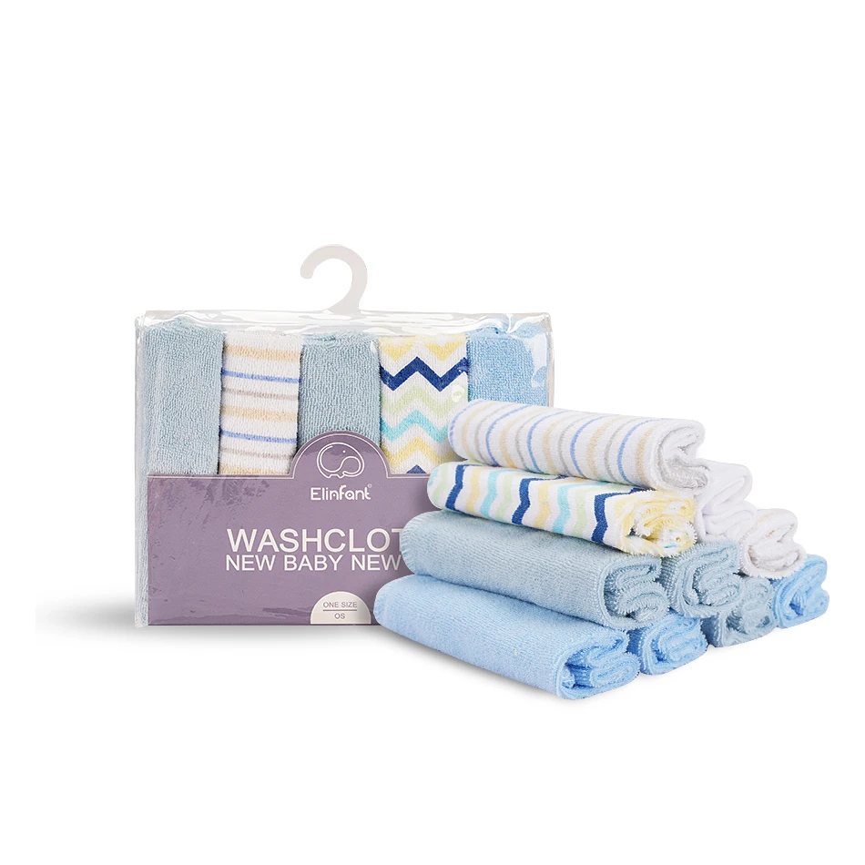 blue Elinfant 10 шт./компл. 23x23 см Симпатичные хлопчатобумажные, с мультипликационными персонажами супер мягкие детское полотенце небольшой площади салфетки# O006 - Цвет: blue