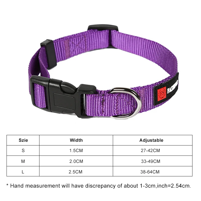 Нейлоновый ошейник для домашних животных однотонный персонализированный