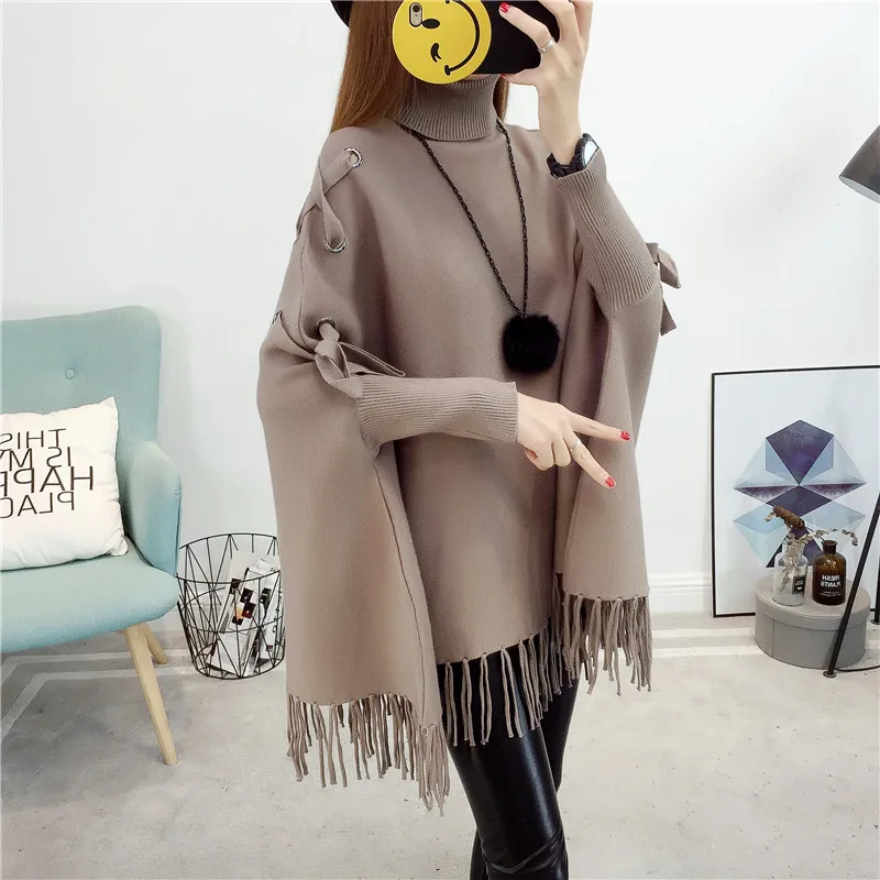 

Новинка 2020, европейский и американский пуловер свободного покроя с рукавом летучая мышь, вязаная накидка, шаль