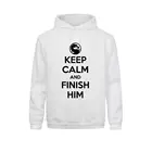 Пуловер с капюшоном Keep Calm And Finish He Mortal Kombat, белая одежда с принтом Рингера, рубашка Camiseta 2021, осенняя уличная одежда