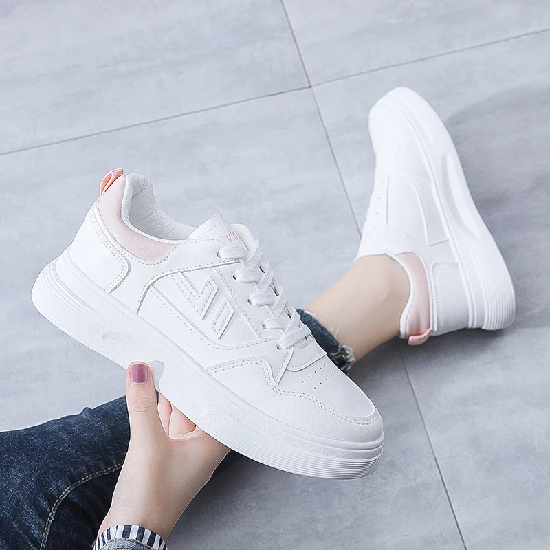 

White shoe female new spring 2021 han edition of female students running sneakers ins breathable leisure sports shoes