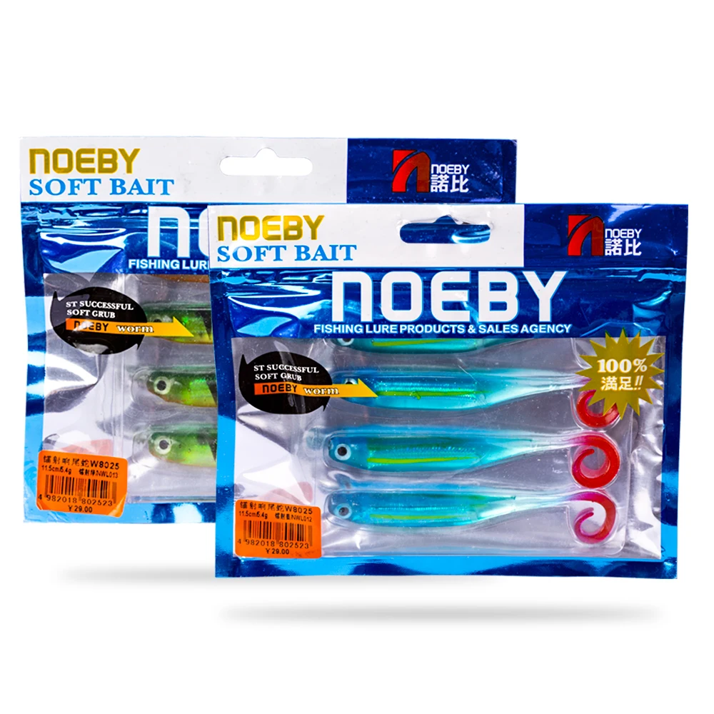 NOEBY 8025 4 шт./пакет Мягкая приманка 75 мм/2 5 г 115 мм/5 рыболовная зимняя рыбалка