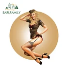 EARLFAMILY 13cm x 11.5cm Jimi Hanninen Pinup Girl Decal Car Styling Sticker Waterproof Bumper Window Sexy Car Stickers
