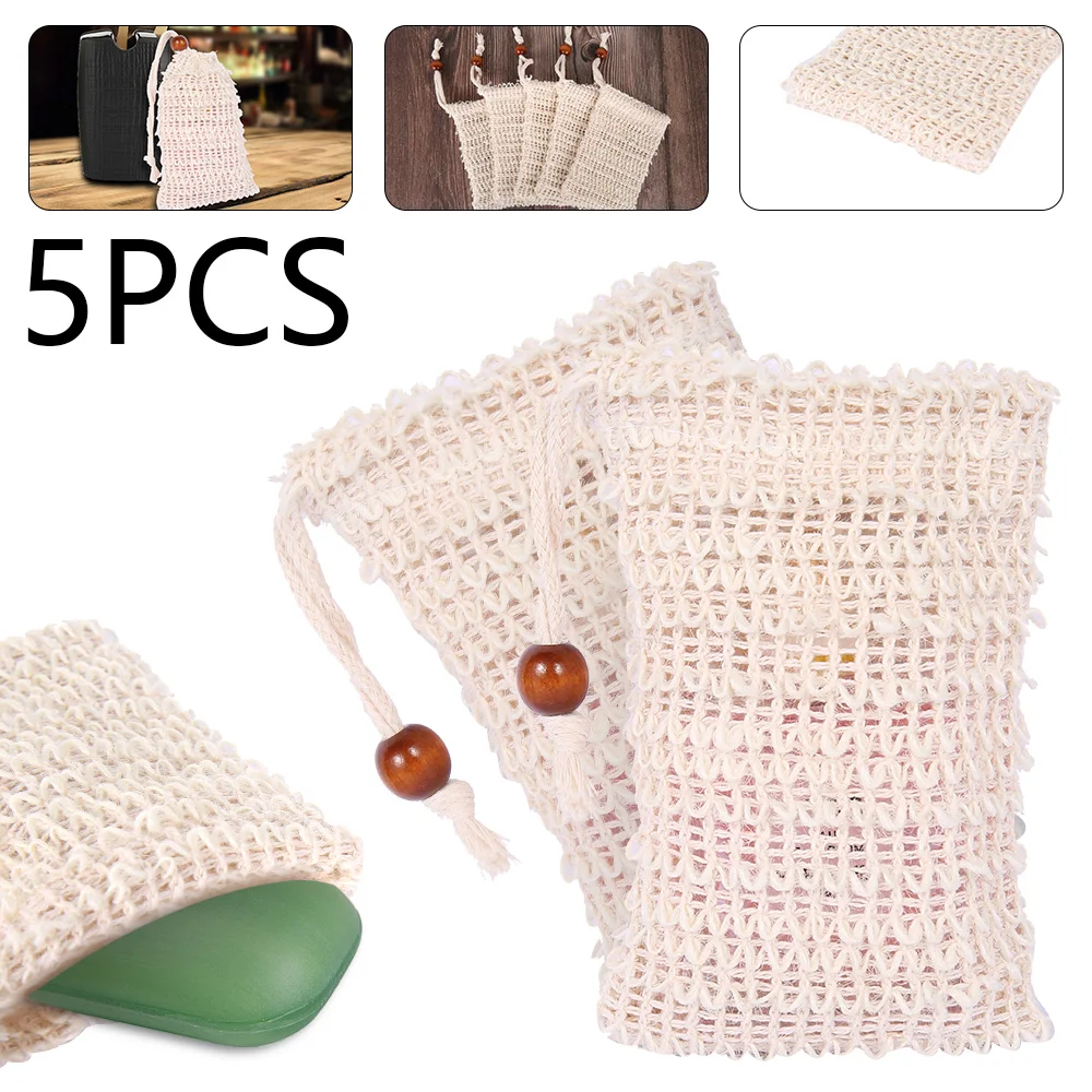 5 упаковок отшелушивающее мыло сумка из натурального льна сетка для мыла