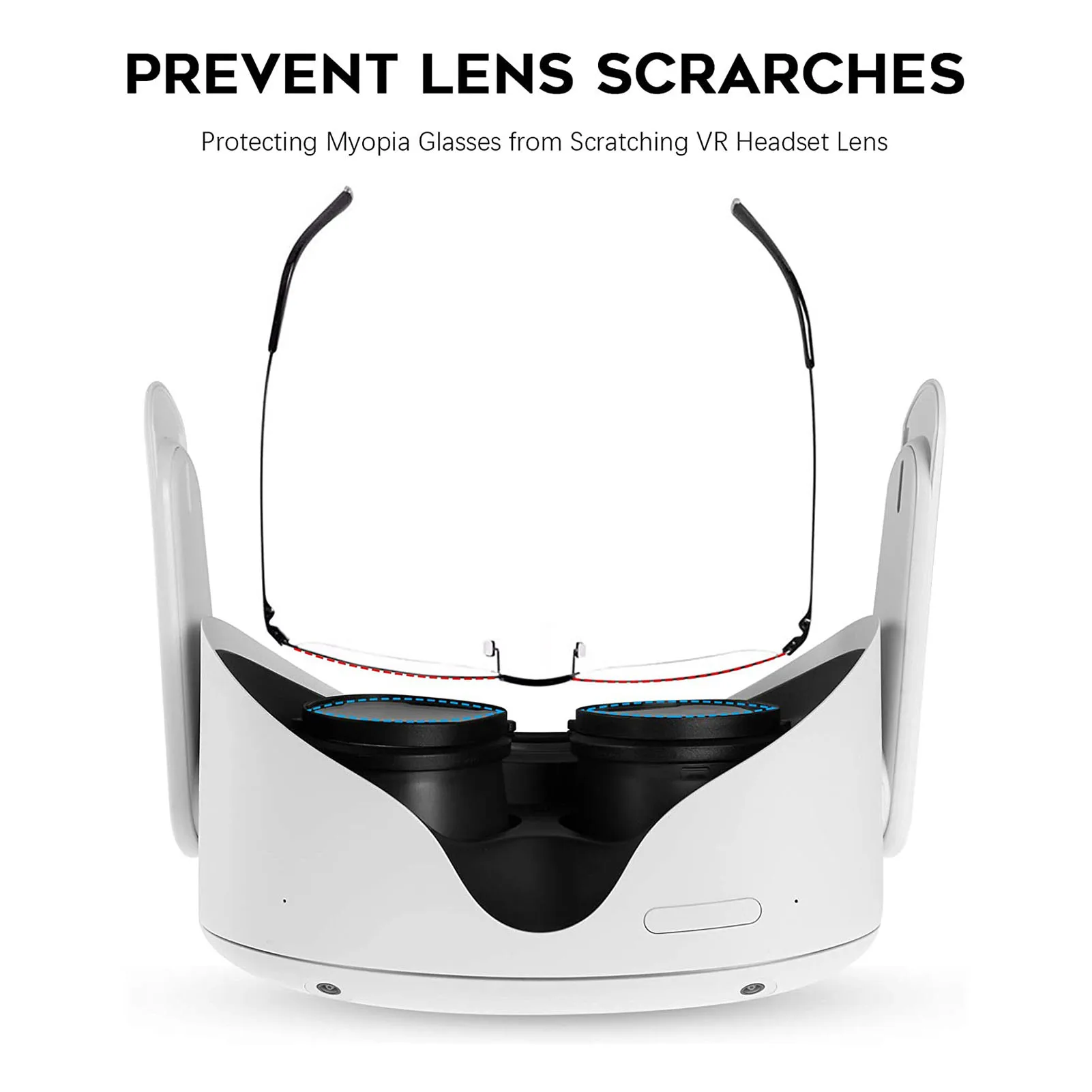 

VR Magnetic Eyeglass Anti-Blue Lens Frame Glasses Holder Anti-scratch Lens Protection For Oculus Quest 2 / Quest / Rift S / Go
