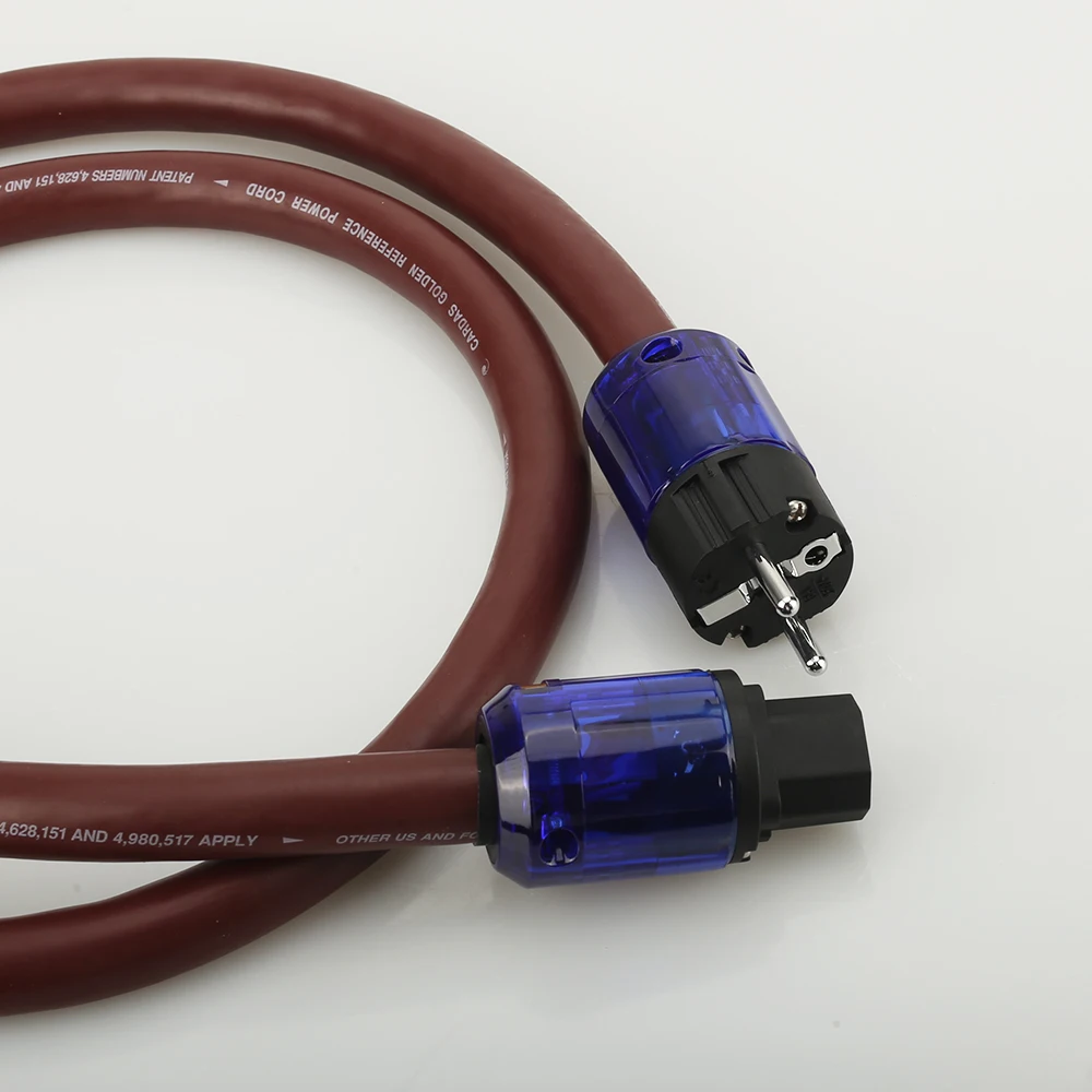 Кабель питания Hi Fi с вилкой Schuko для США и Европы Золотой кабель питания|power cord