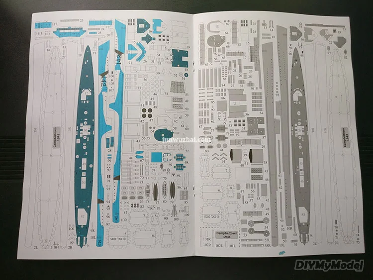 DIYMyModeI HMS CAMPBELTOWN 1:400, bricolaje, artesanal, Kit de modelo de papel hecho a mano, rompecabezas de juguete, regalo, utillaje de pel&iacute;cula-4