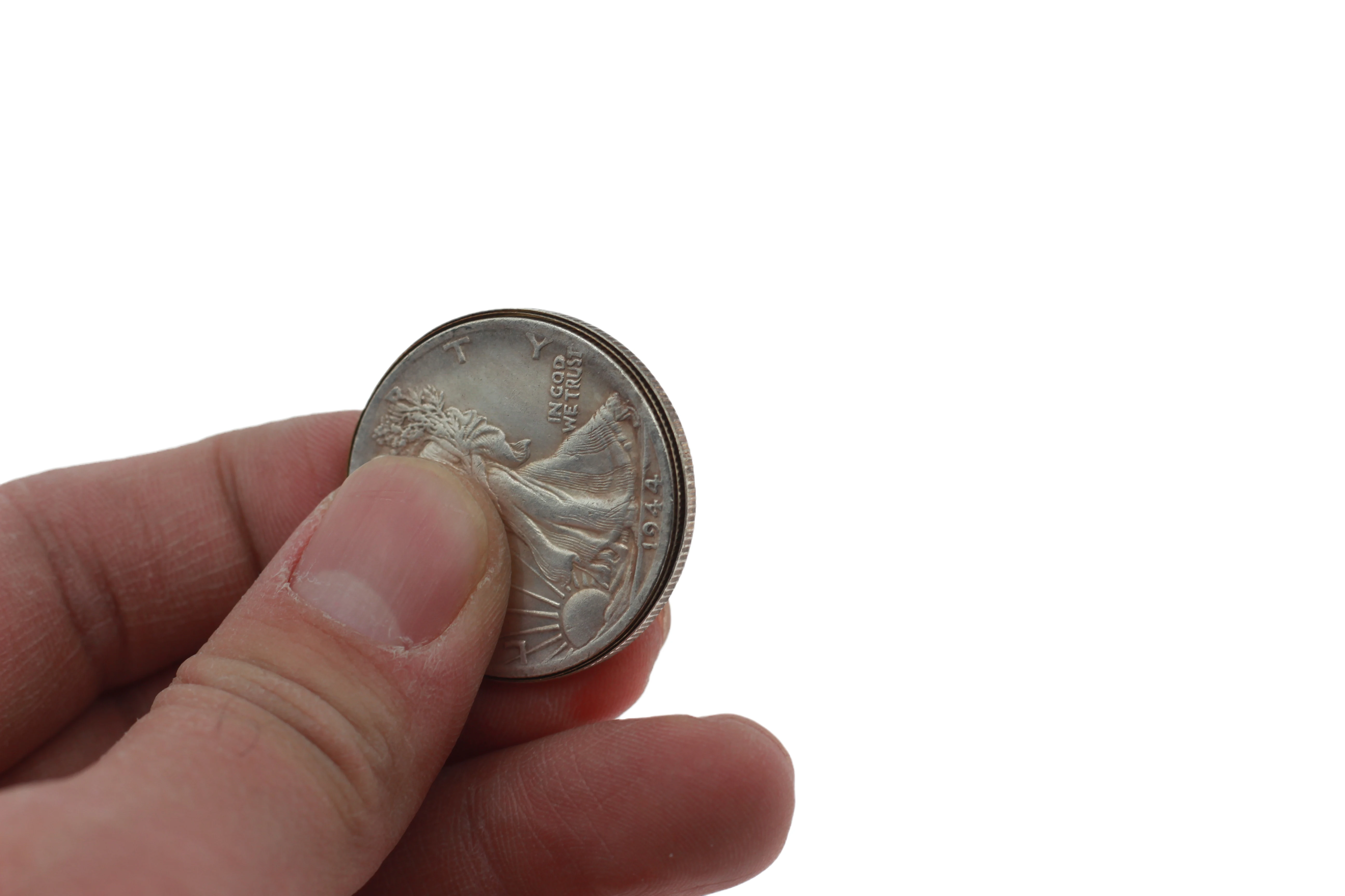 Triad монеты (Walking Liberty Half Dollar) магический трюк мерцающий Производят замену три Magia
