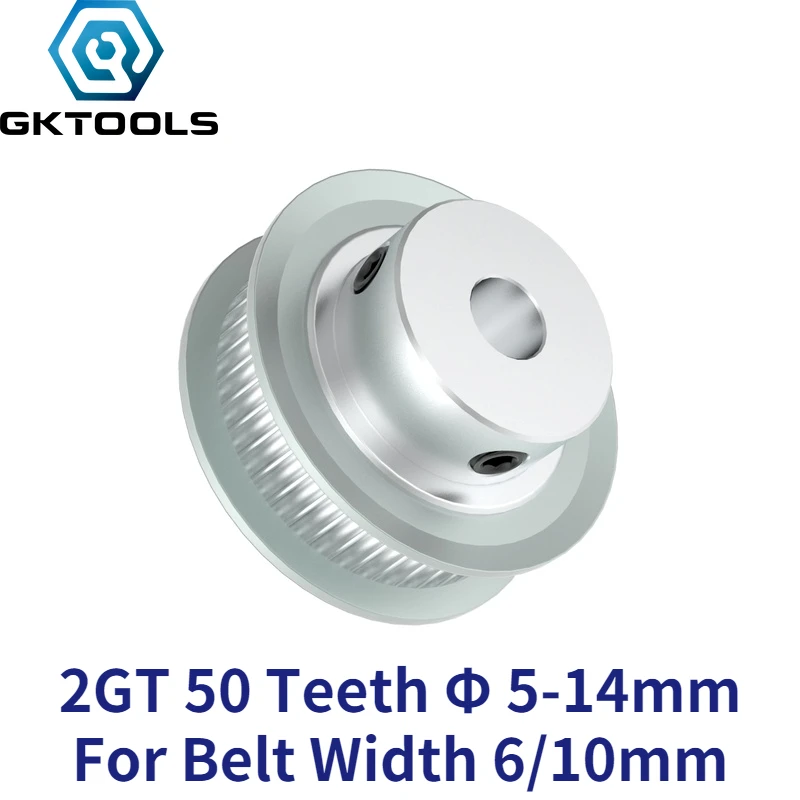 GT2/2GT 50 Teeth Timing Pulley Bore 5mm-14mm for Belt Width 6/10mm 50T 50Teeth 
