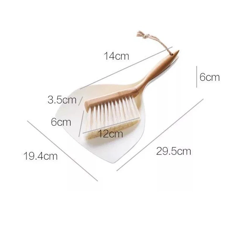 Desktop Cleaning Set Mini Bamboo Broom Dustpan Combination Brush Small Dust Shovel Household Appliances | Дом и сад