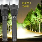 Мощный светодиодный фонарик XHP70.2, XHP50, USB, перезаряжаемый, масштабируемый водонепроницаемый фонарь, использование батареи 18650 26650 для охоты