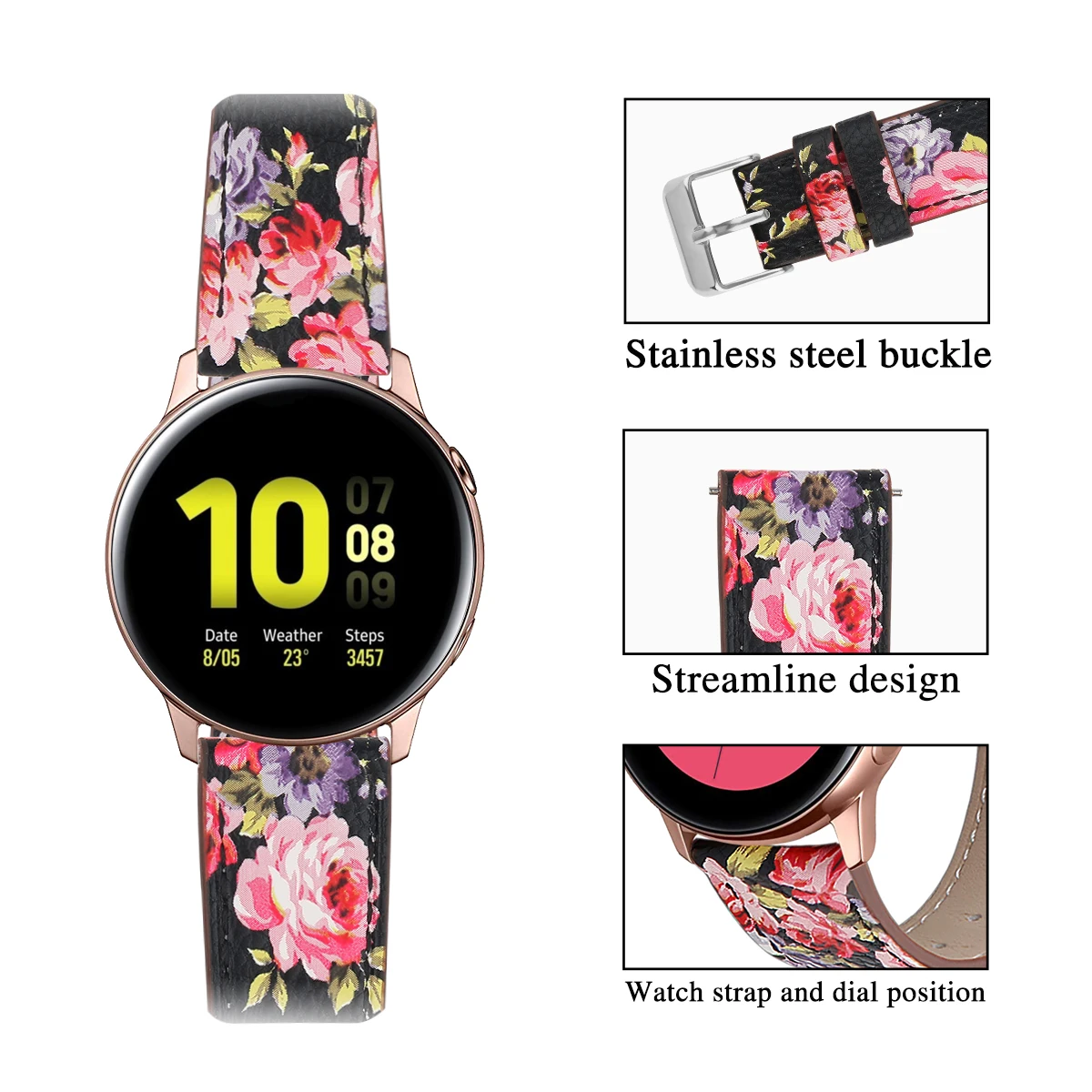 Для samsung Galaxy Watch Active 2 кожаный ремешок 20 мм высококлассный верхний слой из натуральной кожи дышащий сменный Браслет
