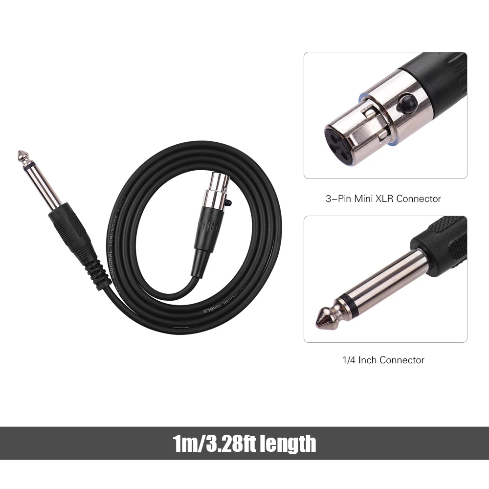 1 м 3-Pin Mini XLR разъем (TA3F) до 1/4 дюйма музыкальный инструмент кабель Стадия