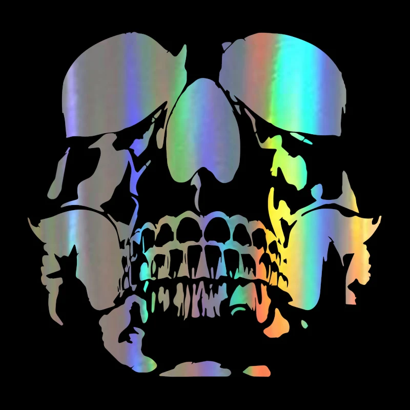 

Lovely SKULL Funny Decal Reflective Laser Car Styling Cover Scratches Bumper Bodywork Windshield Protector Decal Kk16*15cm
