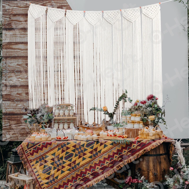 OHEART Свадебные украшения гобелен Бохо тканые макраме настенные Висячие большие