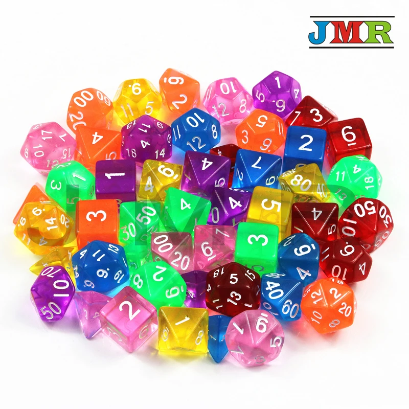 Совершенно новый набор 7pc-Die с конфетным эффектом для покера DnD D4 d6 d8 d10 d12 d20