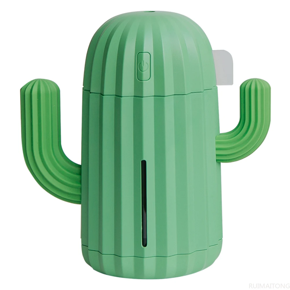 

340ml Air Humidifier USB Ultrasonic Air Diffuser Cactus LED Light Humidifier Aroma Essential Oil Diffuser Mini Home Air Purifier