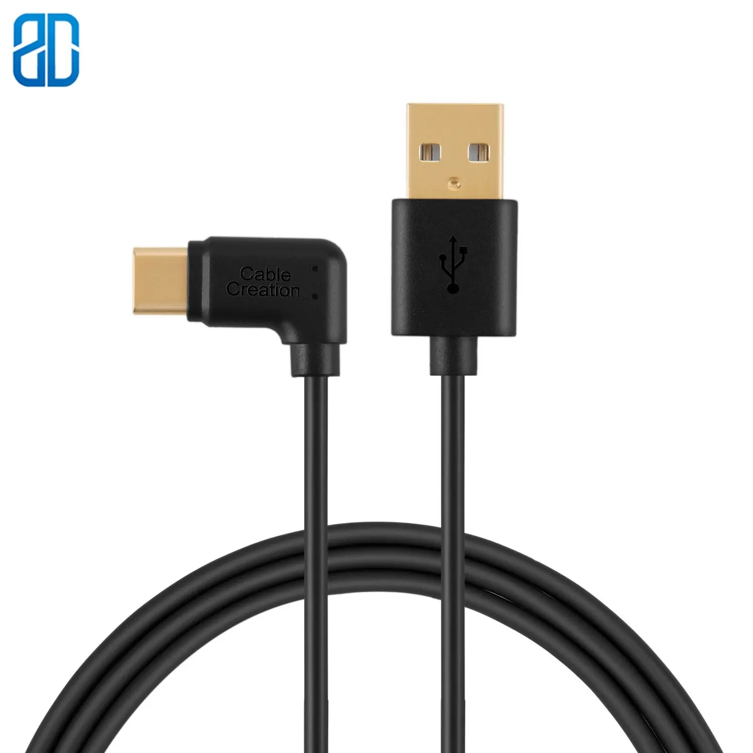 Кабель USB C на A прямой угол плетеный кабель Type для зарядки и передачи данных
