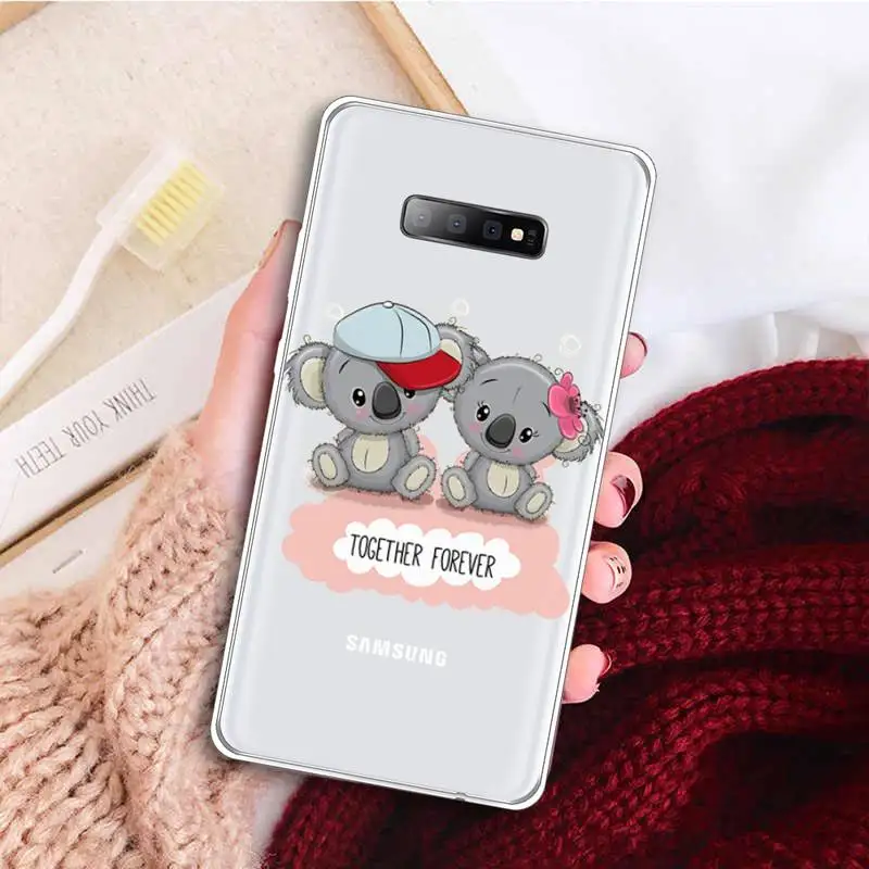 

cute koala bear Animal cartoon Phone Case Transparent For Samsung Galaxy A 71 21s S note 8 9 10 plus 20 ultra