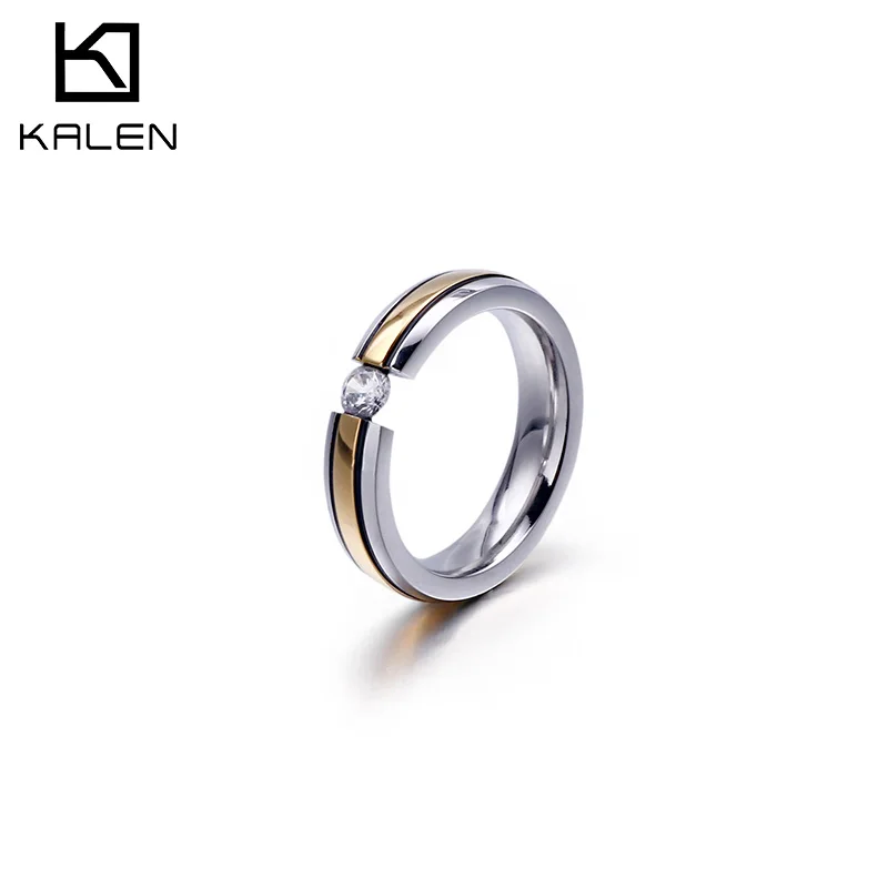 Кольцо мужское из титановой стали с фианитами 5 мм 3 цвета | Украшения и аксессуары