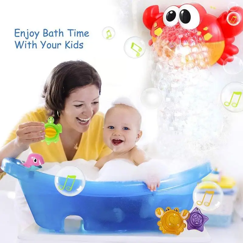 

Baby Bath Shower Toys Funny Music Crab Bubble Machine Automatic Electric Music Frogs Bathroom Toy Bubble Maker Blower Big S1O3