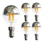 E12 E14 G45SD 4W светодиоидная лампа с регулируемой яркостью Светодиодная лампа, теплый белый свет 2700K Топ Серебристая Корона лампа накаливания Эдисона c зеркало подвесной потолочный светильник