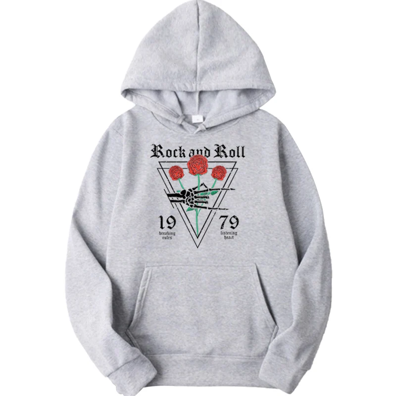 

Толстовка Женская с принтом роз, Повседневный пуловер свободного покроя, удобная одежда с капюшоном, большие размеры, осень