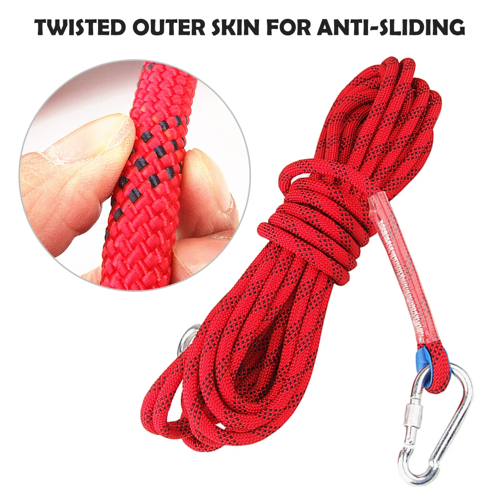 

Outdoor Emergency Climbing Rope Wear Resistant High Strength Hiking Accessory Tool Static Rock Escape Rescue 10M Climbing-rope