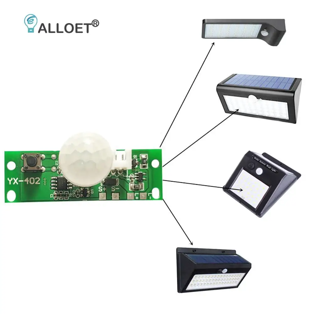 

3.7V Solar Lamp Circuit Board Control Sensor Night Light Controller Module Infrared Induction Solar Panel Circuit Board