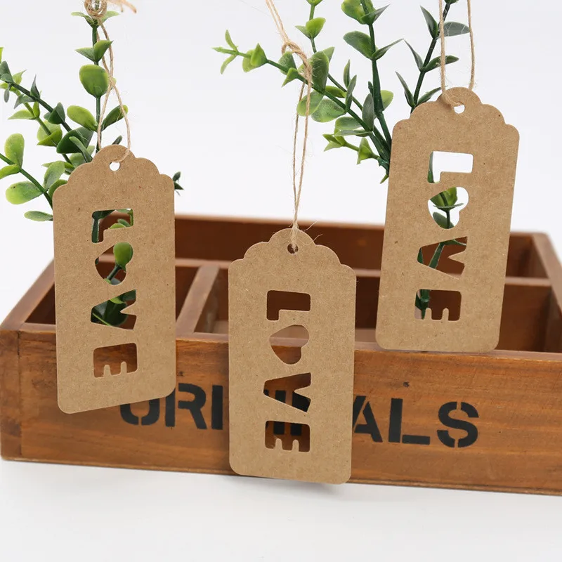 

100pcs/Lot Kraft Paper Tags for Valentine's Day Gift Wrapping Packing Accessories DIY Baking Labels for Small Business Wholesale