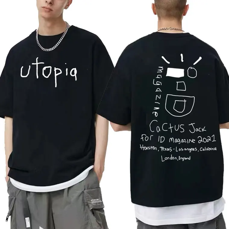 

Awesome Hip Hop Rapper Travis Scott Cactus Jack Wink Utopia Tshirt Men Women Letter Graffiti T Shirts Art Sense T-shirt Mens Tee