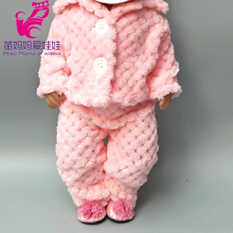 Пальто для куклы для 43 см born bebe куклы куртка зимняя розовая меховая одежда 1" Кукла зимняя одежда